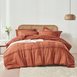 BAGOKIE All Season Comforter Set 5/7 Piece Microfiber Bed in a Bag - 1 of 4