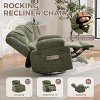 Oversized Massage Recliner Chair with Heating, 360° Swivel & 150° Recline, Single Sofa Chair with Side Pocket for Living Room, Green, Gray, Blue - 4 of 4