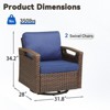 Patio Furniture Set, Outdoor Wicker Sofa Couch with Metal Armrest, Swivel Rocking Chairs, Ottomans, All-Weather Conversation Set for Garden - 3 of 4