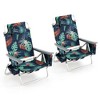 2-Pack Folding Backpack Beach Chair 5-Position Outdoor Reclining Chairs with Pillow Blue/Pattern/Pink/Yellow/Dark Pink/Dark Green/Dark Blue - 2 of 4