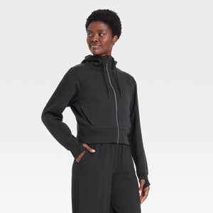 Women's Fleece Full Zip Hooded Sweatshirt - All In Motion™ - 1 of 4