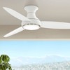 54" Minka Aire Modern Hugger Outdoor Ceiling Fan with LED Light Remote Control White Etched Opal Glass Wet Rated for Patio Porch - 2 of 4