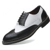 Santimon Mens Lace Up Dress Shoes Modern Formal Business Wingtip Oxford Derby Black & White - 2 of 4