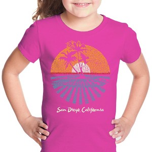 LA Pop Art Girl's Word Art T-shirt - Cities In San Diego - 1 of 4