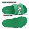 Womens Furry Slippers Open Toe House Casual Flat Slides Sandals Indoor Outdoor - image 2 of 4