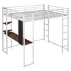NicBex Full Size Loft Bed with Desk and 2 Shelves,Metal Loft Bed Frame with Guard & Ladder,Bed Frame for Adults,Kids,Box Spring Not Required - 4 of 4