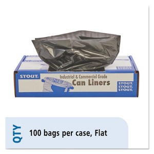 Stout by Envision Total Recycled Content Plastic Trash Bags, 65 gal, 1.5 mil, 50" x 51", Black/Brown, 100/Carton - 1 of 4