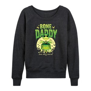 Women's - Disney - The Nightmare Before Christmas Lightweight French Terry Wide Neck Long Sleeve Shirt - 1 of 4