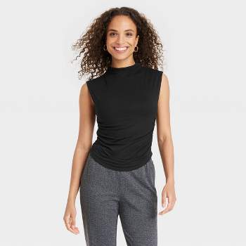 Women's Ribbed Bodysuit - A New Day™ Black L : Target