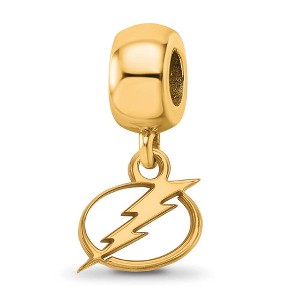 Black Bow Jewelry 14k Yellow Gold Plated Sterling Silver Tampa Bay Lightning NHL Bead Charm - 1 of 4