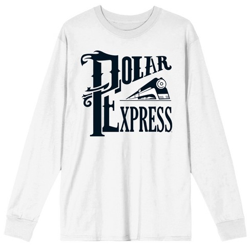 Polar Express Train Vector Art Men's White Long Sleeve Shirt-Small