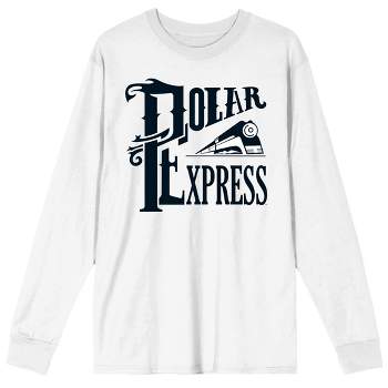 Polar Express Train Vector Art Men's White Long Sleeve Shirt