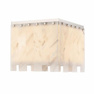 Viviana 4-Light Flush Mount Ceiling Light - Polished Nickel, Art Deco Design, 13.25" Square - 1 of 4