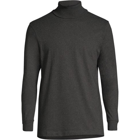 Lands' End Men's Super-t Turtleneck - Small - Dark Charcoal Heather ...