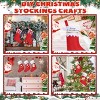 Aoibox 16 Pack 14 Inch Felt Christmas Stockings Red with White Cuff Gold Trim Hanging Decor for Mantel Door Window Holiday Home - 4 of 4