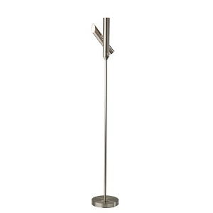 Adesso Vega Torchiere Steel (Includes LED Light Bulb): Modern Touch Sensor, ETL Listed, 1800 Lumens - 1 of 3
