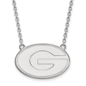 Black Bow Jewelry 10k White Gold Georgia Bulldogs NCAA Necklace 18 Inch - 1 of 4