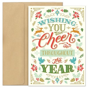 Masterpiece Studios Hollyville 16 Christmas Cards in a Keepsake Box, Cheer Thru the Year, 5.6" x 7.8" - 1 of 1