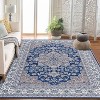 Vintage Washable Area Rug, Floral Medallion, Ultra Soft Accent Carpet for Living Room, Bedroom, Entryway, Non-Slip, Low-Pile - 3 of 4