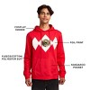 Power Rangers Red Ranger Dino Men's Red Long Sleeve Hooded Sweatshirt - 3 of 4