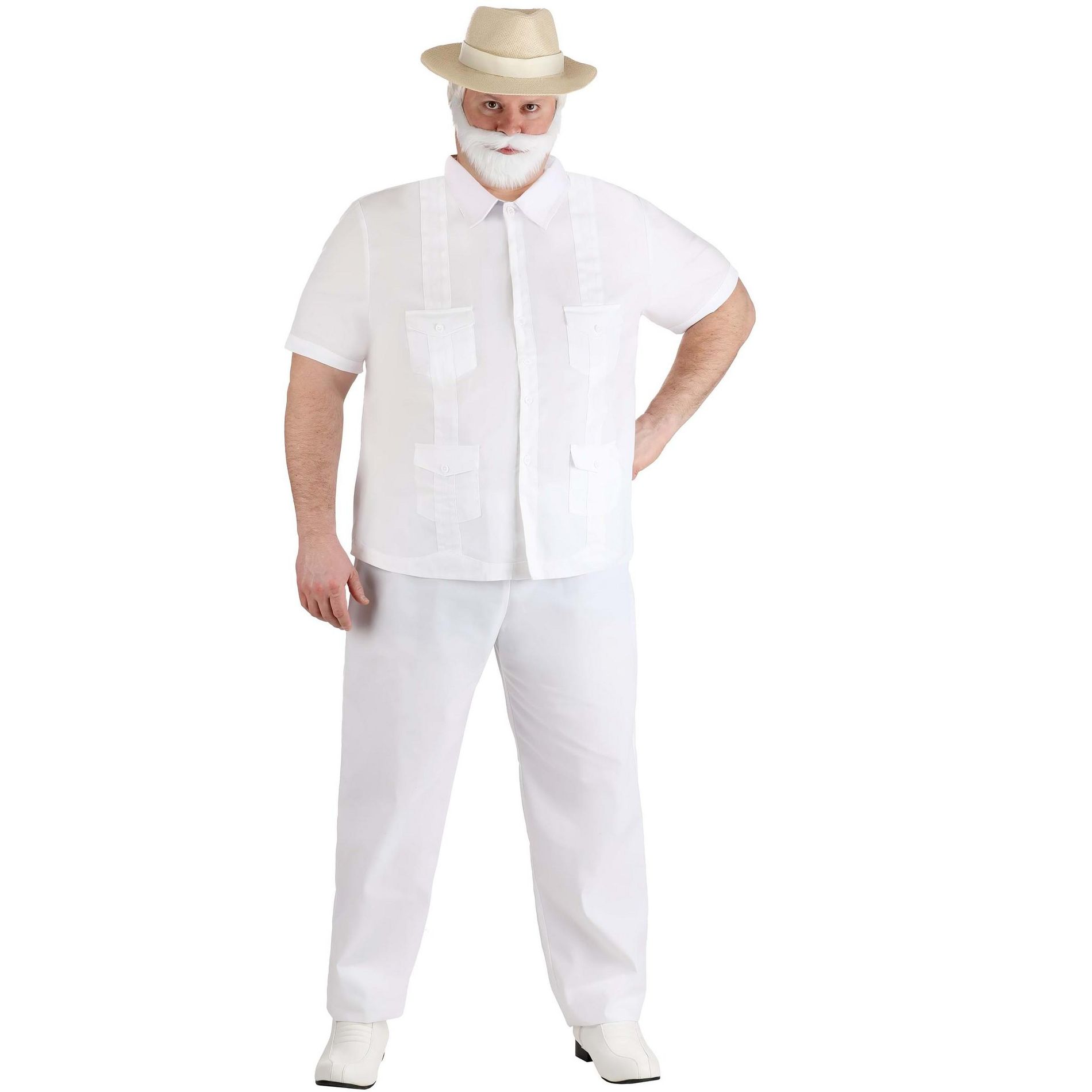 HalloweenCostumes.com 3X Men Men's Plus Size Jurassic Park John Hammond Halloween Costume | Jurassic Park Outfit, White/Brown