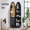 GlasFlength Decorative Storage Cabinets Modern Texture Design High-Arched With Two Doors Three Shelves For Living Room, Black, 30.7"*15.4"*63.2" - 4 of 4