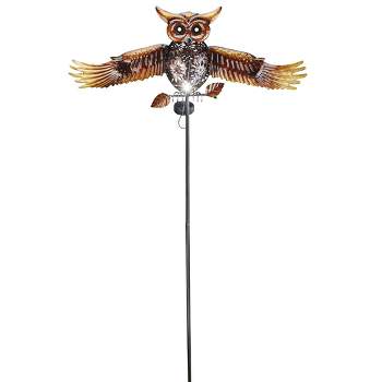 Collections Etc Solar Powered Metal Flying Owl Garden Stake NO SIZE