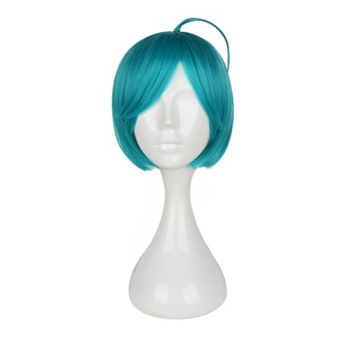 Unique Bargains Women's Halloween Wigs 14" Blue with Wig Cap Straight Hair - image 1 of 4