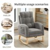 NicBex Modern Solid Wood Accent Chairs for Living Room,Upholstered Arm Chair Rocking Chair with Side Pocket & Adjustable Footrest - 4 of 4