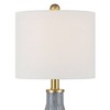 360 Lighting Alexia 20" High Small Modern Accent Table Lamps Set of 2 Gold Blue Finish Glass White Shade Living Room Bedroom Bedside Nightstand House - 3 of 4