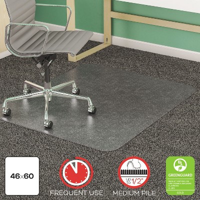 4'x5' Rectangle Solid Office Chair Mat Clear - Deflecto