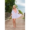 LA LEELA Women's Summer Loose Beach Dress Short Fall Bathing Suit Holiday Beachwear Mini Swim Suit Cover Ups for Women Medium-Large White Solid - 4 of 4