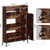 Shoe Cabinet, Shoe Storage Cabinet with 3 Flip-Down Drawers & 4-Tier Adjustable Shelves, Shoe Cabinet Storage for Entryway,Shoe Organizer - 2 of 4