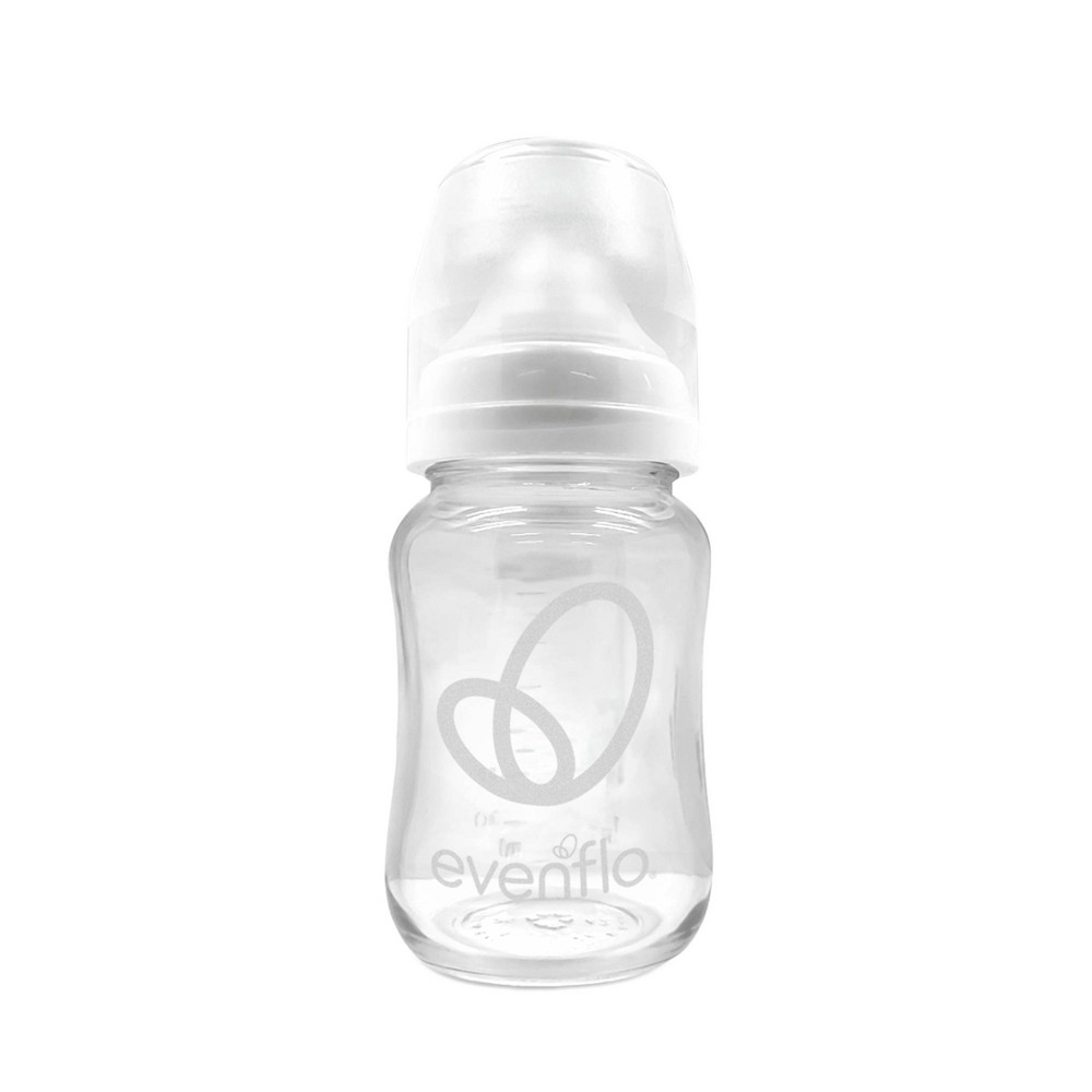 Evenflo 3pk Balance Wide-Neck Anti-Colic Baby Bottles Glass - 6oz: BPA-Free, Level 1 Slow Flow, 3-Pack