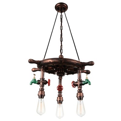 CWI Lighting Manor 3 Light Down Chandelier With Speckled copper Finish