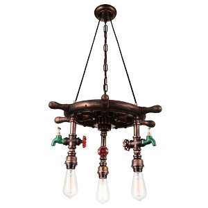 CWI Lighting Manor 3 Light Down Chandelier With Speckled copper Finish - 1 of 4
