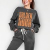 Golden Hour Block Distressed - Women's Lightweight Garment Dyed Sweatshirt - 2 of 3