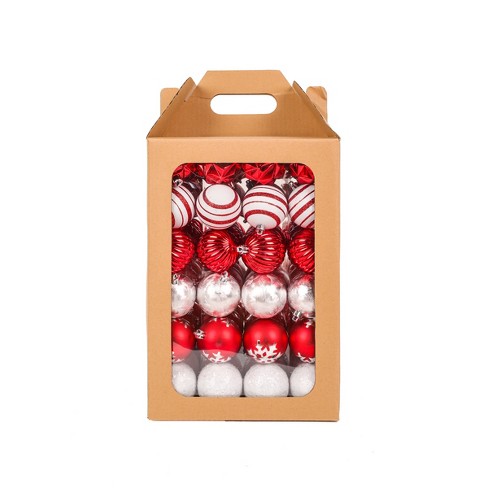 R N' Ds Christmas Snowflake Ball Ornaments - Red And White - 76 Pack :  Target