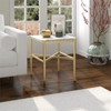 Gold Side Table with Faux Marble Top - Henn&Hart - 2 of 4