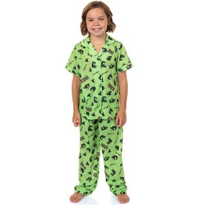 Wicked Girls’ Elphaba Pajamas Chibi Broom Hat Button-Up Shirt Pajama Set for Kids - 1 of 4