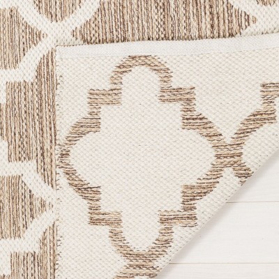 Ivory and Beige Handwoven Cotton Area Rug, 2'3" x 3'9"