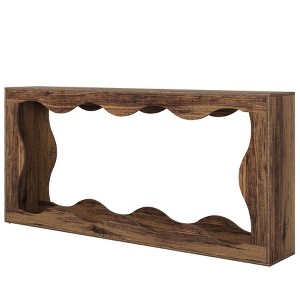 Gulches Farmhouse Console Table, 2-Tier Storage, Brown, 63", Sofa/Entryway/Hallway Stand - 1 of 4