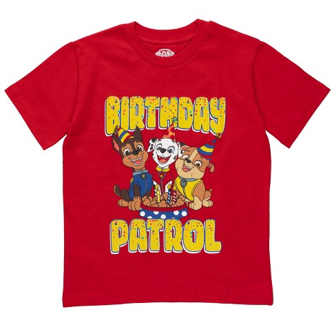 Birthday Graphic Marshall Boys Toddler : Chase Paw 5t T-shirt Target Rubble Patrol Red