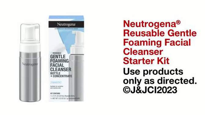 Neutrogena Gentle Foaming Facial Cleanser Starter Kit - Fragrance Free - 8oz, 2 of 16, play video