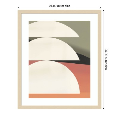 Svelte Natural Wood Framed Abstract Geometric Wall Art
