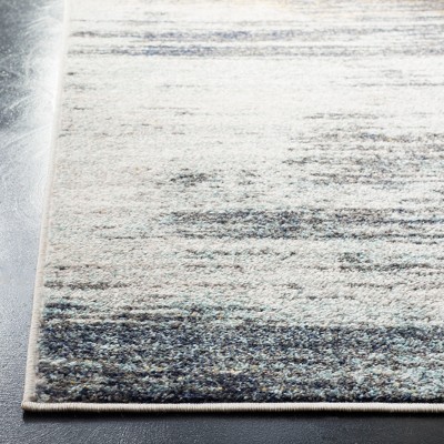 Gray and Black Rectangular Synthetic Small Rug
