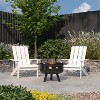 Merrick Lane Ayala 3 Piece Outdoor Leisure Set with Set of 2 Poly Resin Adirondack Chairs and Star and Moon Iron Fire Pit - 2 of 4