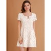 Allegra K Women's Printed Summer Casual Square Neck Short Sleeve Fit and Flare Dress - 2 of 4