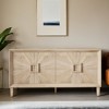 60'' Storage Cabinet with 4 Door,Heavy-Duty Antique Accent Cabinet with Adjustable Shelves - Leovsnove - 2 of 4