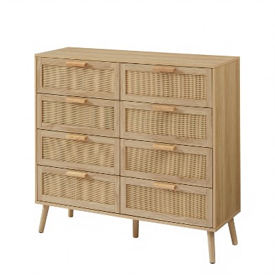 Dexmalle 8 Double Dresser with rattan drawers